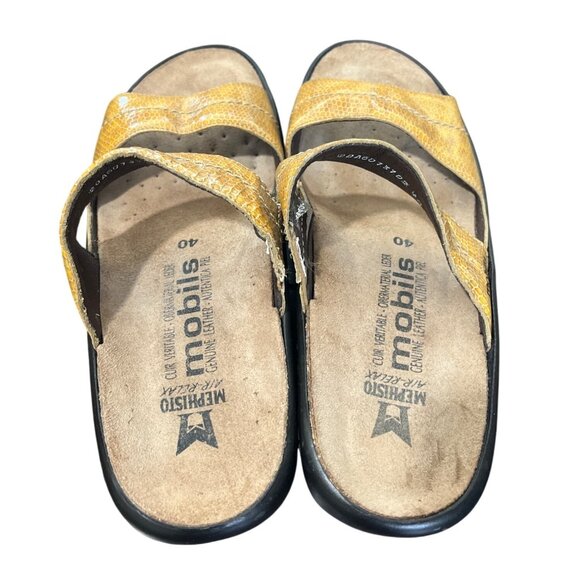 Mephisto Ularia Mobils Sandal Yellow Textured Leather AirRelax 40 EU / 9.5-10 US - Picture 7 of 9